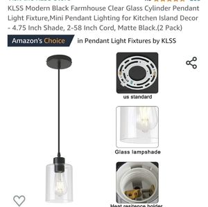 Black Farmhouse Clear Glass Pendant Lighting